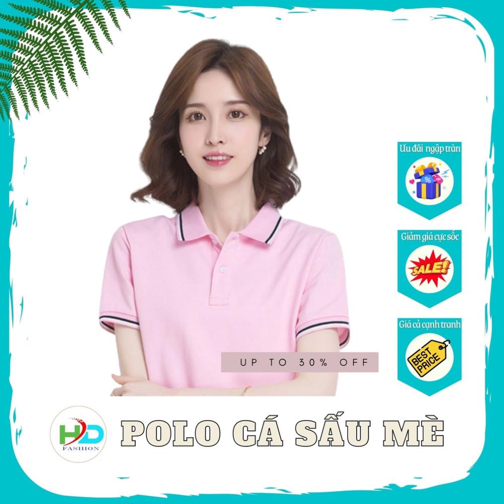 Áo Phông Có Cổ Màu Hồng HD, Áo Thun Polo Màu Hồng Nam Nữ Cá Sấu Mè Tay Ngắn - HD11 !