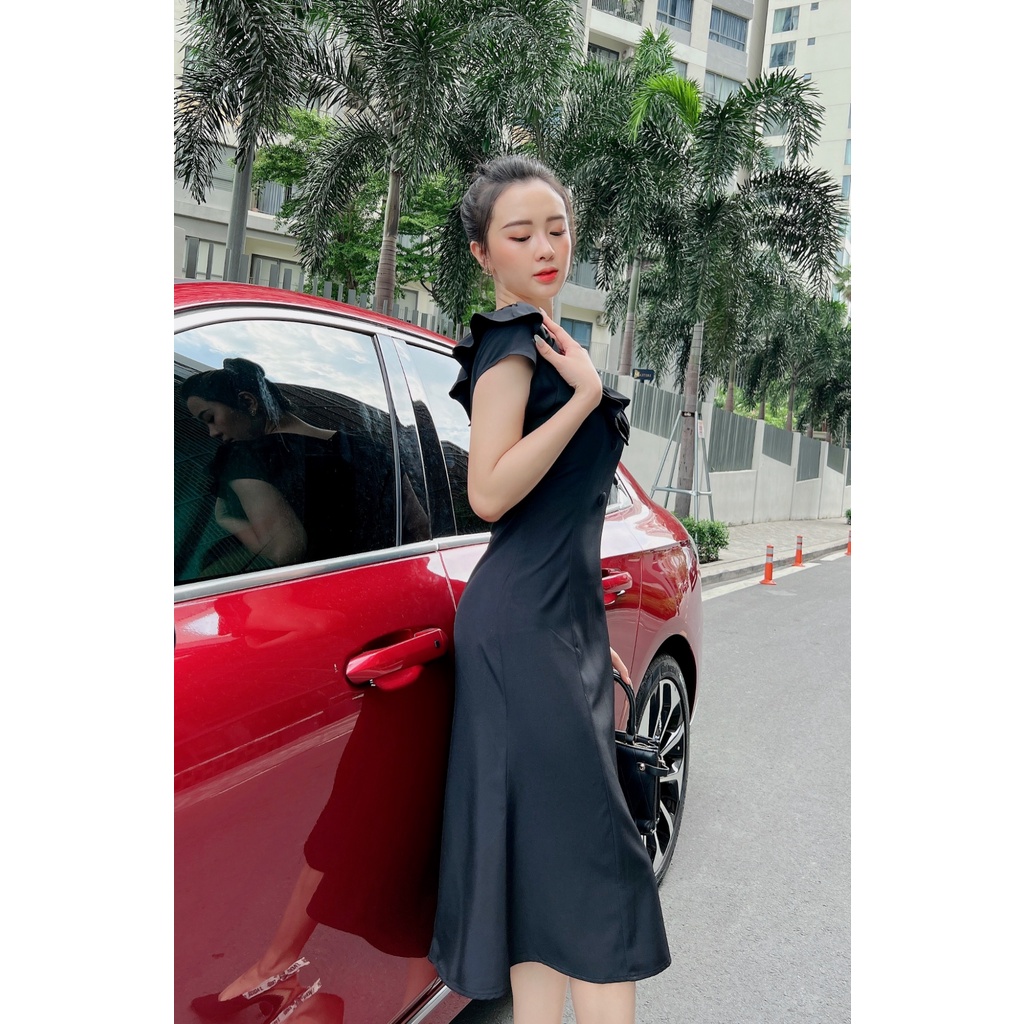 Đầm 8 mảnh phối bèo cổ dễ thương-D029