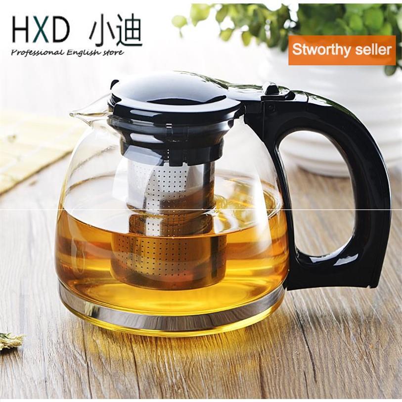 [SALE 15% 3 NGÀY] Bình ấm lọc trà cafe cà phê thủy tinh cao cấp có lõi lọc 1200ml A166