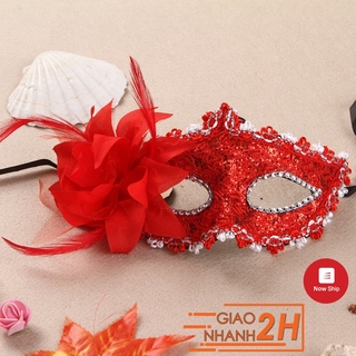 Mặt nạ dự tiệc mẫu phủ ren bông hóa trang cosplay halloween A033