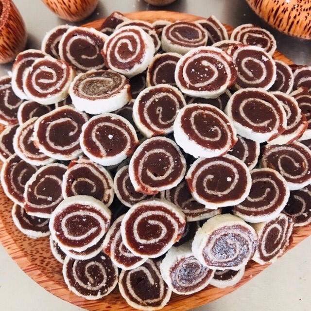 1Kg Kẹo Dừa nướng Bến Tre Đậu Phộng cuộn bánh tráng mix vị