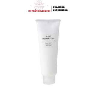 Sữa rửa mặt dịu nhẹ Muji Face Soap Moisture 120g của Nhật cho da dầu, da nhạy cảm - Mỹ phẩm online 24h