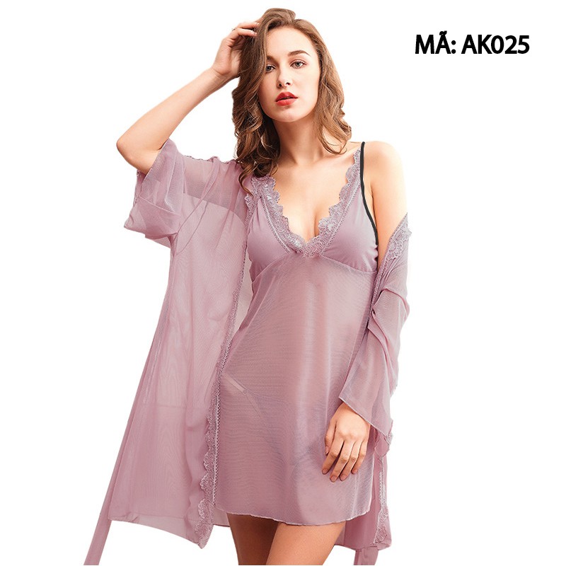 💥Mã AK01 💥Set áo choàng mặc nhà cao cấp voan lưới | BigBuy360 - bigbuy360.vn