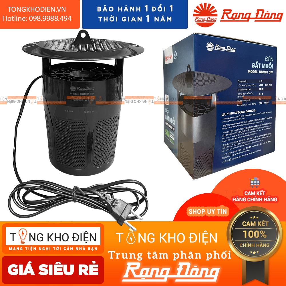 Đèn bắt muỗi Rạng Đông LED UV 365nm DBM01 5W [CHÍNH HÃNG]
