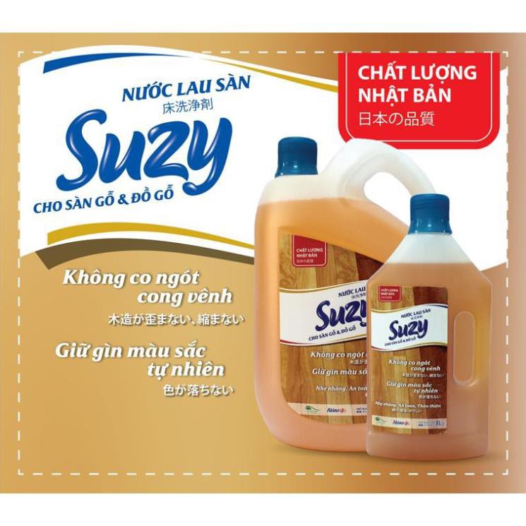 [CHÍNH HÃNG] Nước lau sàn gỗ và đồ gỗ SUZY 1L - thành phần HỮU CƠ, chất lượng NHẬT BẢN