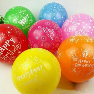 10 bóng  Happy birthday