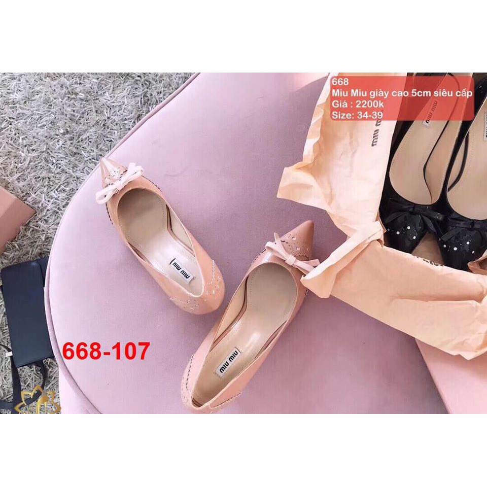 668-107 Miu Miu giày cao 5cm siêu cấp