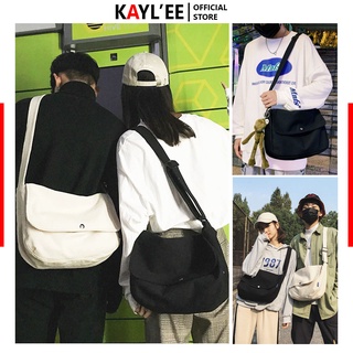 Túi tote vải canvas đeo chéo đi học đi chơi Unisex nam nữ phong cách ulzzang KayLee KT 23x30x9cm - PL01