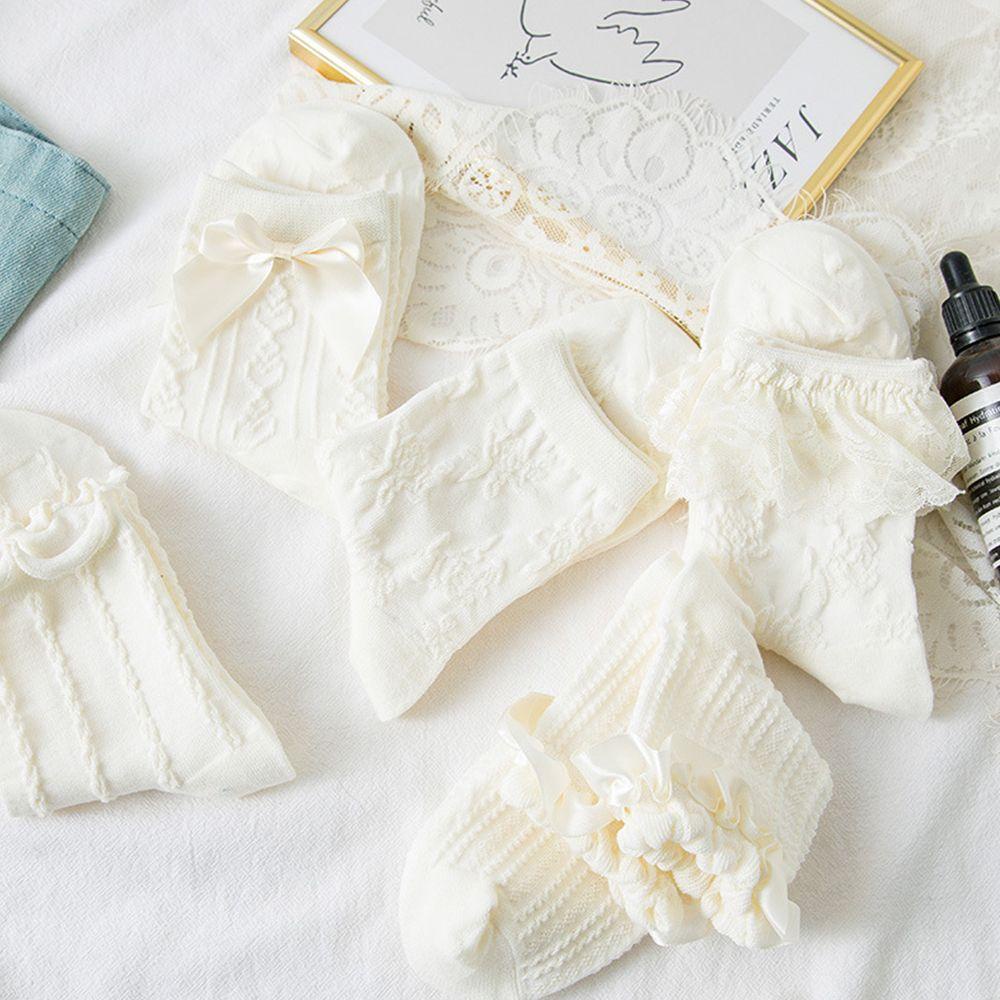 AROMA Vớ Lolita Phối Ren Thoáng Khí Đính Nơ Ngọt Ngào Cho Nữ