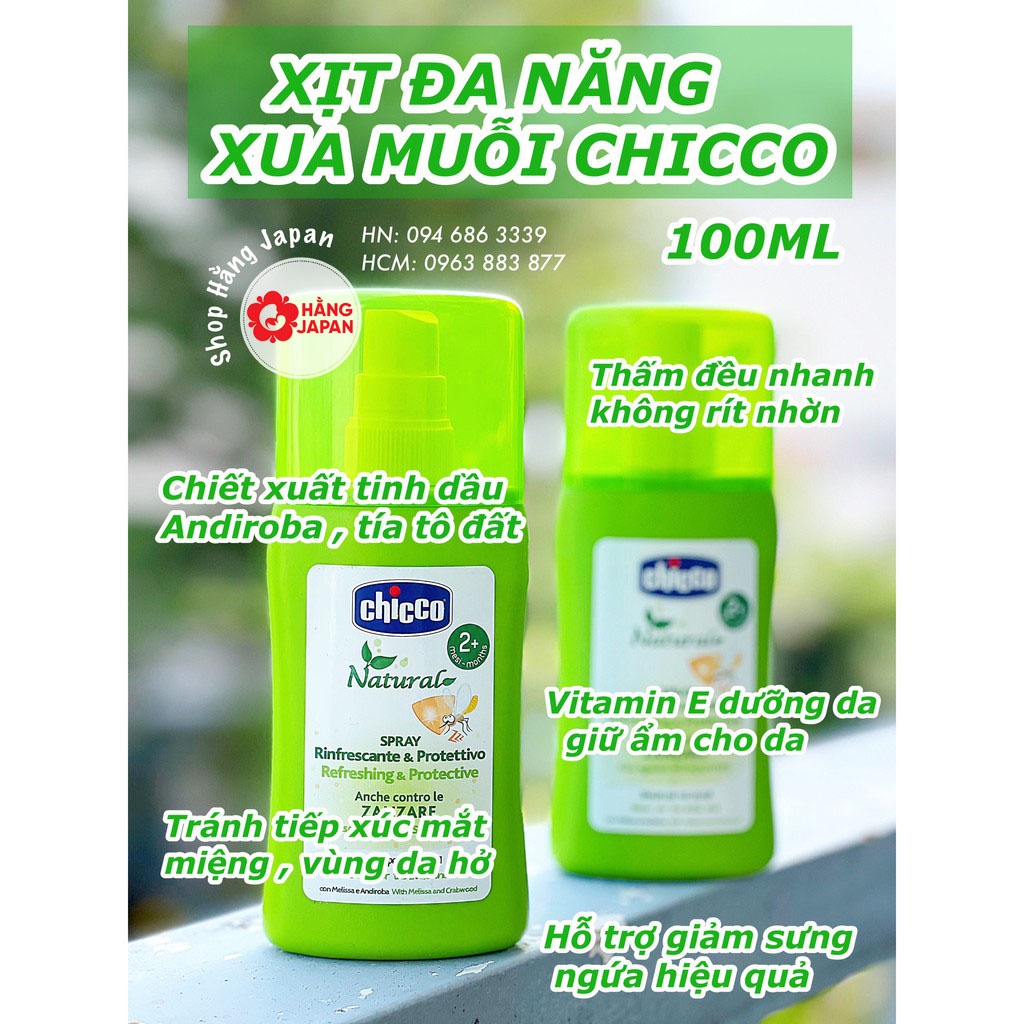 Xịt chống muỗi cho bé Extra Chicco Ý100ml - Hàng chính hãng