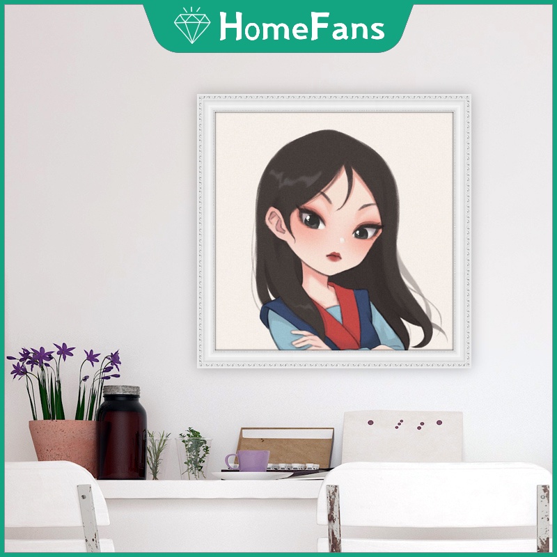 DISNEY Bộ Tranh Đính Đá 5D Tự Làm Hình Công Chúa Elsa 40x40cm/50x50cm Trang Trí Nhà Cửa