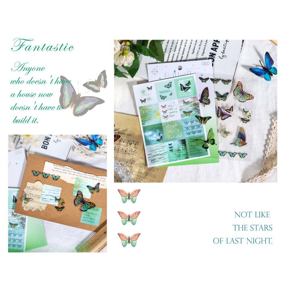 Miếng Dán Hình Bướm Trang Trí Điện Thoại / Nhật Ký / Sổ Tay Kiểu Hàn Quốc Xinh Xắn