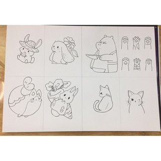 Thẻ tranh tô màu mini handmade siêu dễ thương cho học sinh và người lớn bình yên hạnh phúc