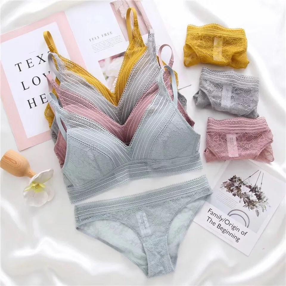 Bộ đồ lót Pinkdear ren không gọng mút mỏng - BL | BigBuy360 - bigbuy360.vn