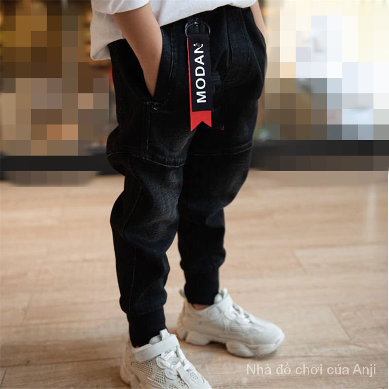 Children wearing jeans pants baby boys 2021 spring and autumn new pants kids baby boys trousers loose kids