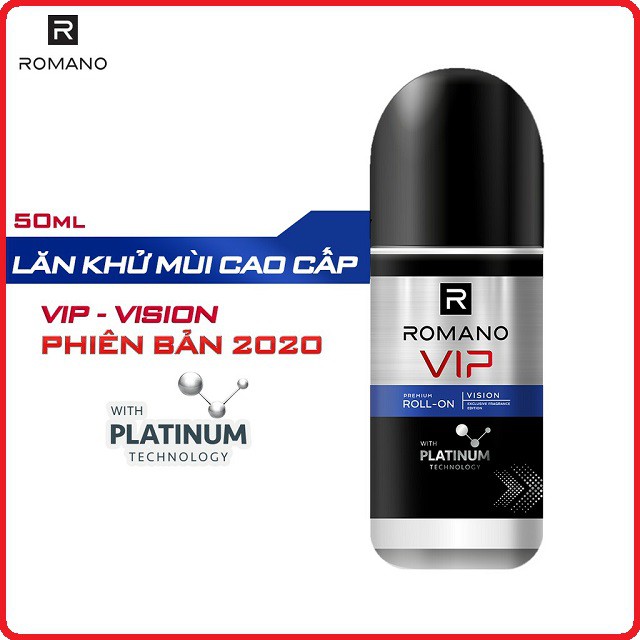 Lăn khử mùi cao cấp Romano Vip Vision sang trọng cuốn hút 50ml Tặng