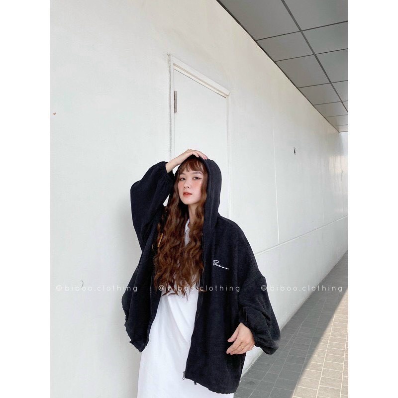 Áo Khoác Nhung Gân Nữ Form Rộng Thêu Chữ Siêu Xinh Thời Trang Giá Rẻ - TP142 [NewUnisex]