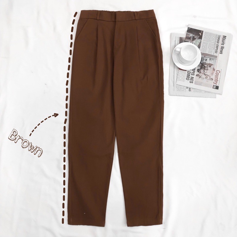 Quần kaki nữ lưng tây phối thun CONI ulzzang (ẢNH THẬT)