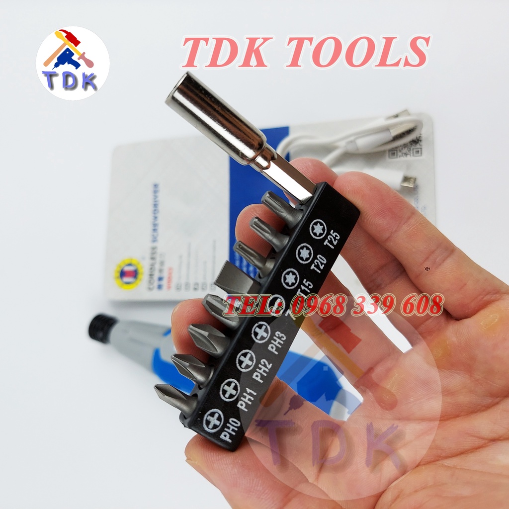 Tua vít tự động pin sạc 3.6V 900mAh C-Mart W0043, tô vít đa năng
