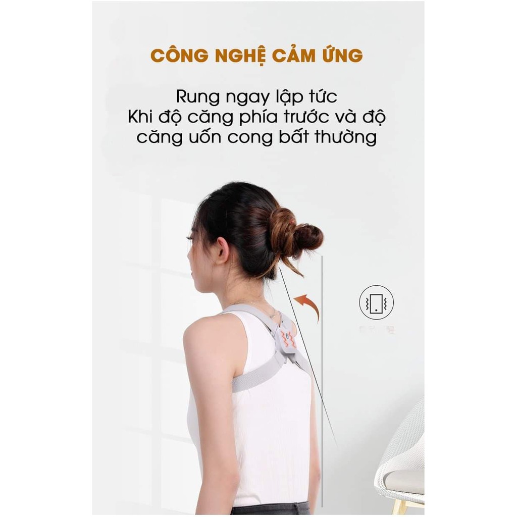 Đai Chống Gù Lưng Báo Rung Khi Sai Tư Thế Sửa Tư Thế Ngồi Đứng (Giúp Giảm Cong Vẹo Cột Sống, Lưng Tôm)