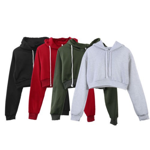 Áo Hoodie Lửng Cá Tính Thời Trang Dành Cho Nữ