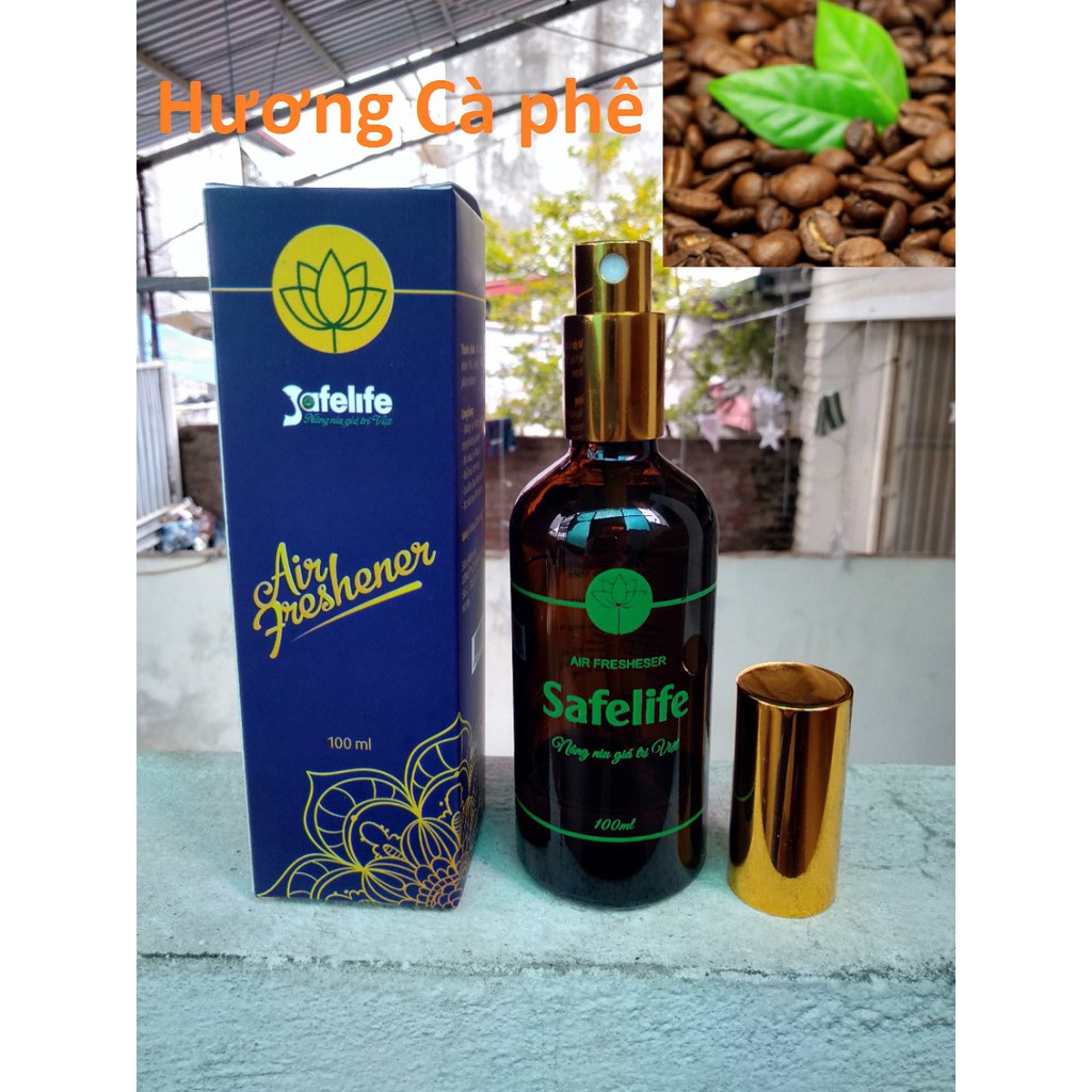 Combo 2 lọ tinh dầu xịt phòng , xe hơi hương Nhài + Cafe lọ 100ml