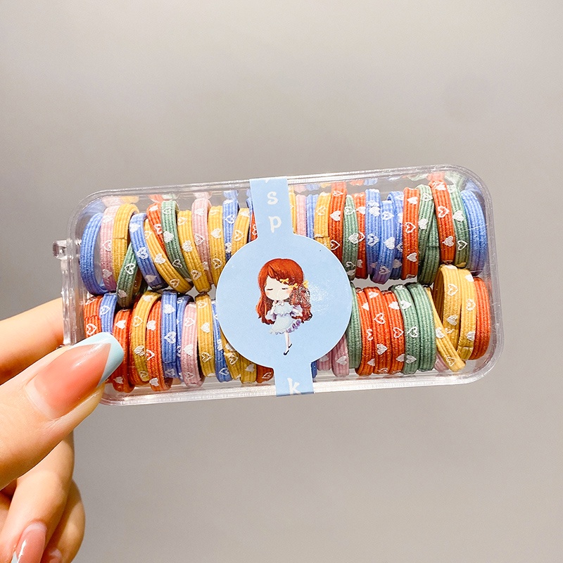 Dây Buộc Tóc Cao Su Co Giãn Màu Sắc Dễ Thương Dành Cho Bé Gái 60/90