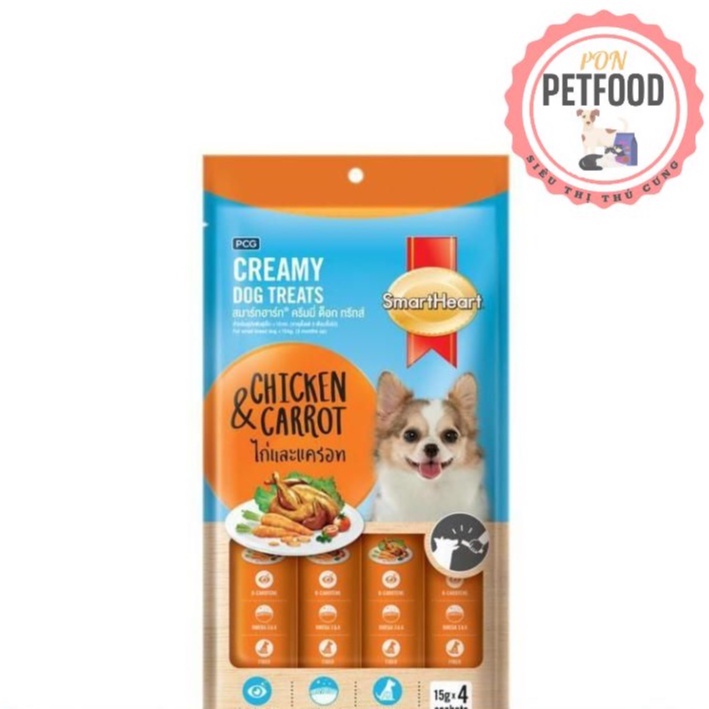 BÁNH THƯỞNG DẠNG KEM SMARTHEART HƯƠNG VỊ GÀ VÀ CÀ RỐT