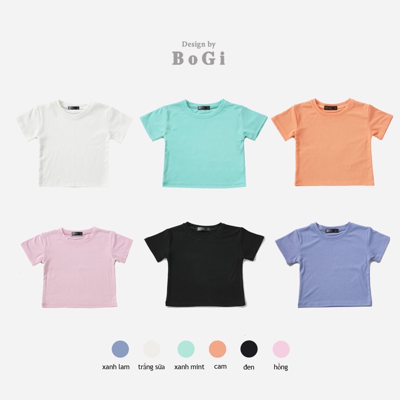 Áo thun cotton trơn cho bé trai bé gái dáng basic loại cao cấp