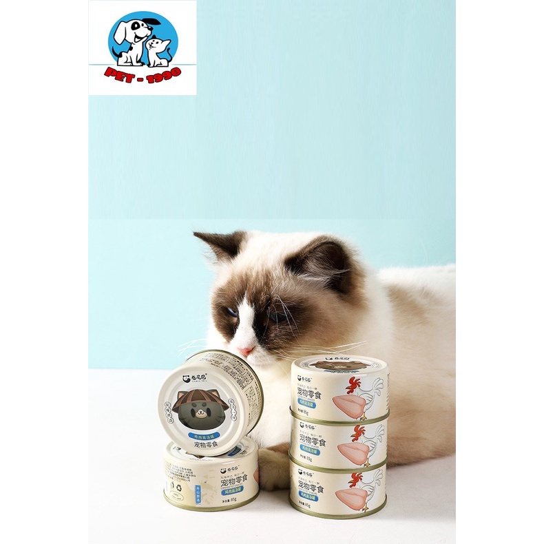 Thức Ăn Đóng Hộp Thịt Gà Trắng Xé + Cá Ngừ Đóng Hộp 85g Dành Cho Mèo