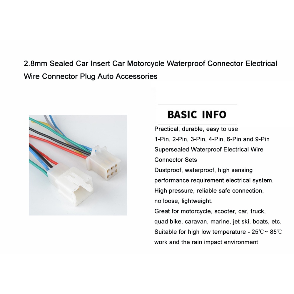 1 Bộ Đầu Nối Dây Điện 2.8mm 1 / 2 / 3 / 4 / 6 / 9 pin Cho Xe Máy