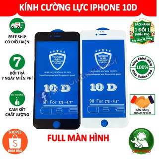 Miếng dán cường lực 10d iphone 7/ iphone 8