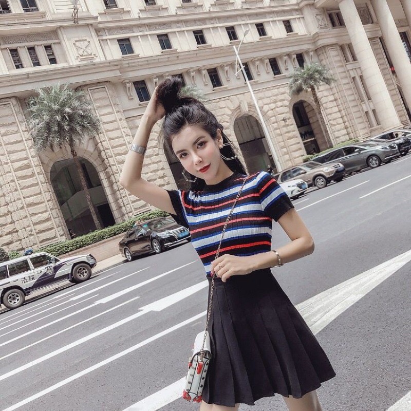 Chân váy xếp ly cạp cao chất đẹp Hàn quốc(ảnh chủ shop tự chụp) | BigBuy360 - bigbuy360.vn