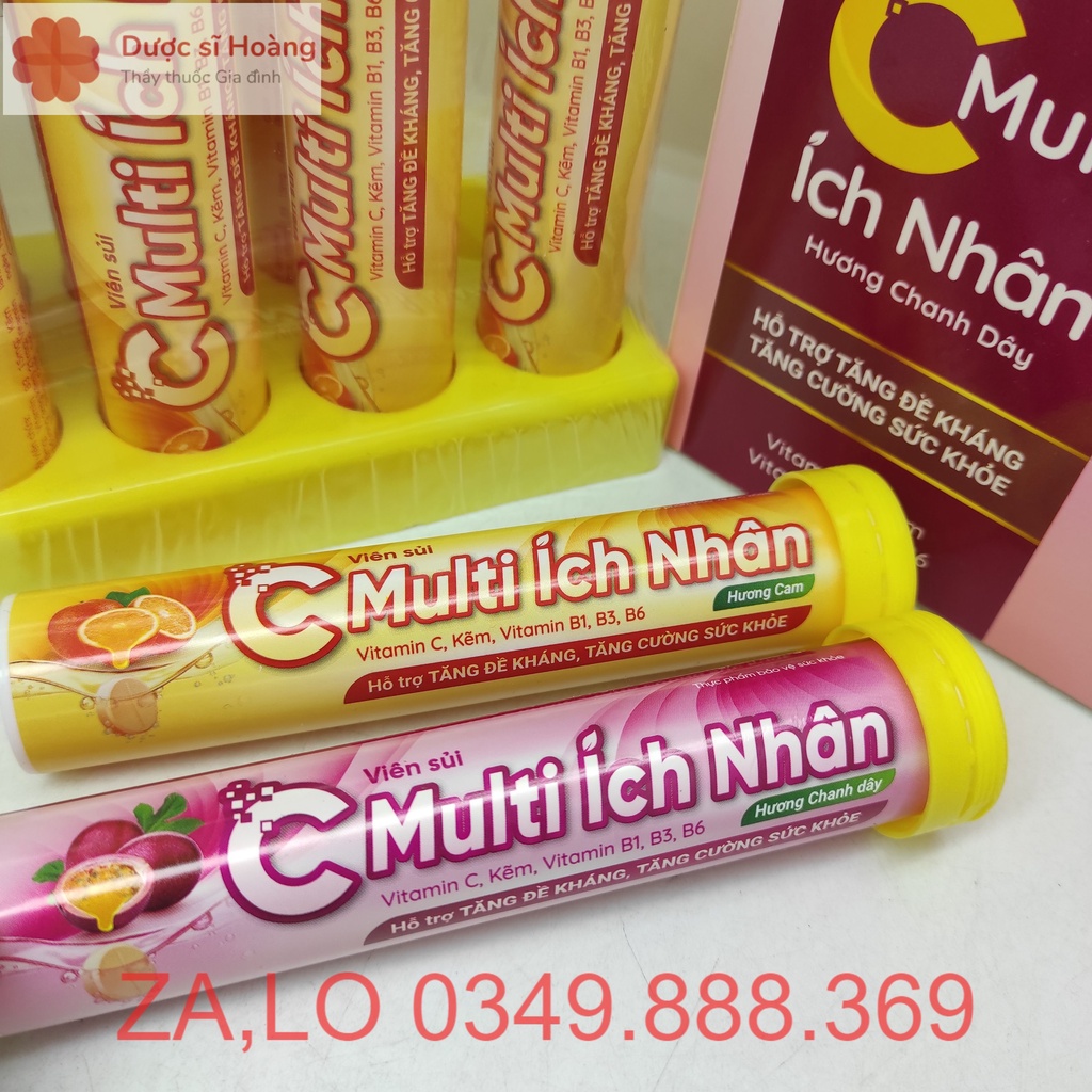 Viên Sủi C Multi Ích Nhân - Bổ Sung Vitamin B, Vitamin C, Kẽm, Nâng Cao Sức Đề Kháng