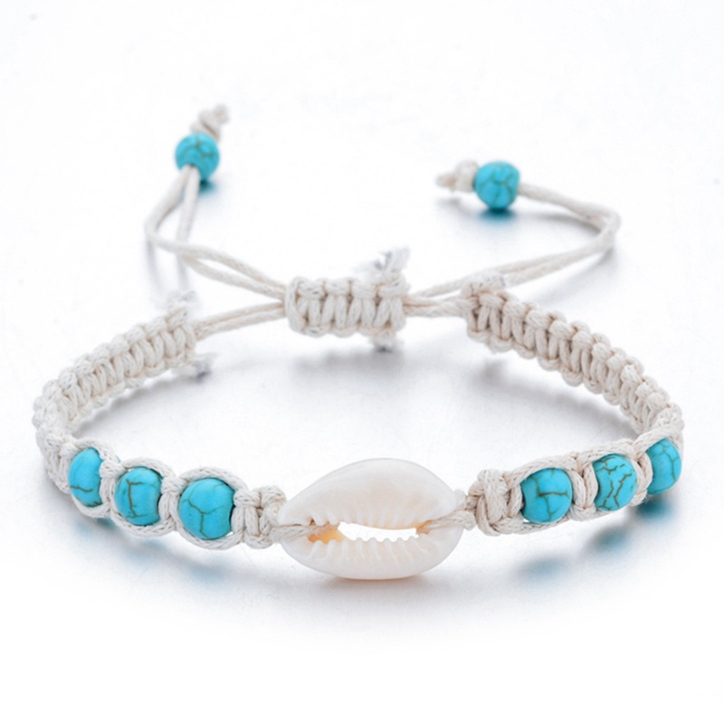 Vòng Tay Chuỗi Hạt Đá Vỏ Sò Tự Nhiên Handmade Đơn Giản Có Thể Điều Chỉnh
