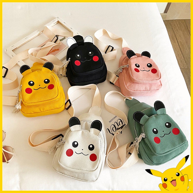 Pokemon Kids Bags Side Backpack Crossbody Bag Cute Pikachu Waist Bag Korean Fashion Kids Crossbody Bag Girls Baby Leisure Canvas Bag Chest Bag Backpack Mini Bag