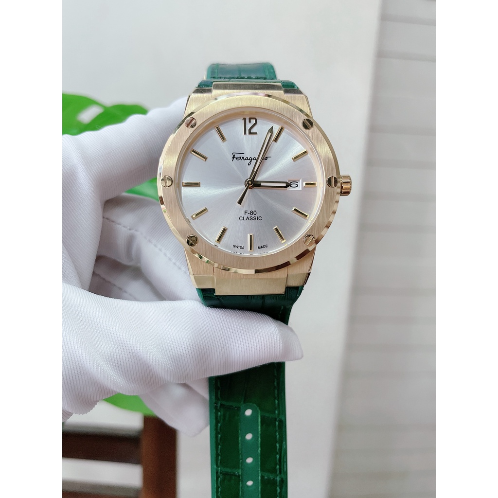 Đồng Hồ Nam F80 Classic Dây Da Cao Su - Size 41mm - Máy Quartz