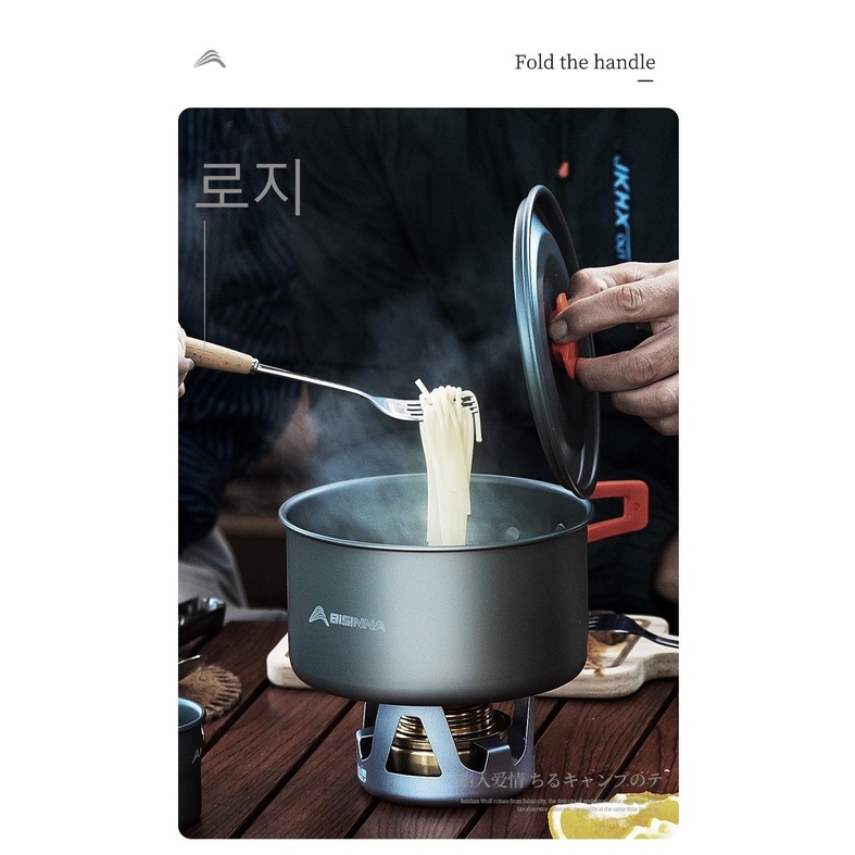 Nồi du lịch dã ngoại, cắm trại, camping BSWOLF-SK057 dung tích 1.7L - 2.7 L. Chống dính. Hợp kim nhôm . An toàn. Bền bỉ.