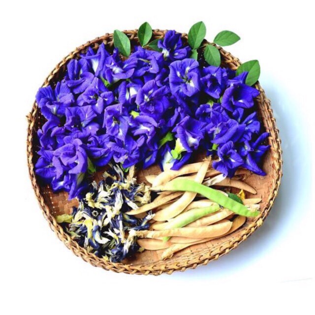 Trà hoa đậu biếc 100g sấy khô nguyên bông uống trà thơm, hàng chuẩn
