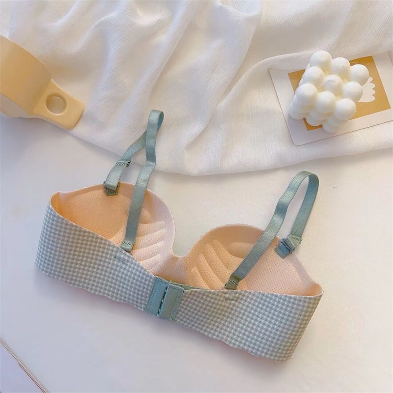 Áo Ngực Không Gọng Mềm Mại Size 32-38AB Họa Tiết Kẻ Sọc Có Thể Điều Chỉnh