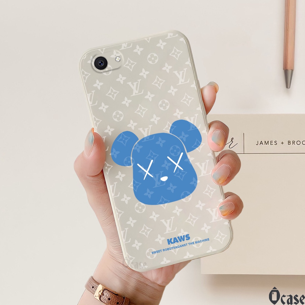 Ốp lưng Vivo Y53 /Y55 / Y55s / Y55L / Y71 / Y71i / 1603 / 1610 in hình gấu cạnh viền vuông có BVC