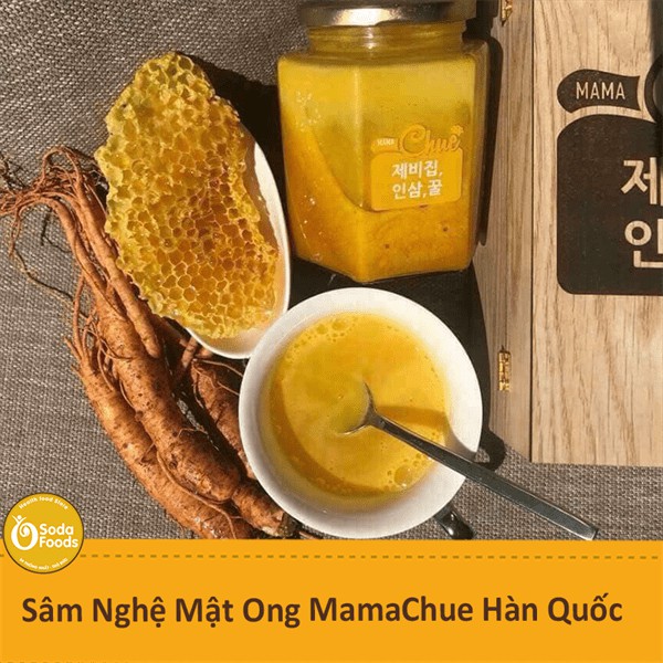 Sâm nghệ mật ong Mama Chue Hàn Quốc Mit Beauty hũ to 500ml, hũ nhỏ 200ml bổ sung vitamin đẹp da
