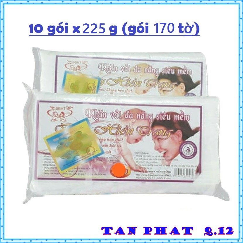 Combo 10 gói khăn giấy đa năng hiền trang (gói 225g)
