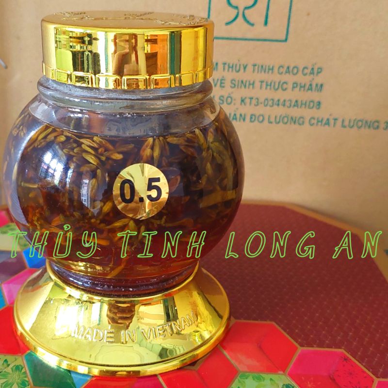 Bình Ngâm Rượu Sâm Thủy Tinh CAO CẤP PHÚ HÒA 0,5 lít . Đựng Gia Vị Rất Đẹp