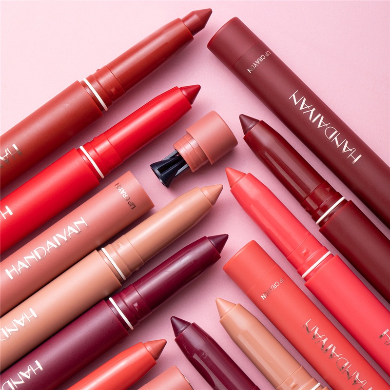Son Môi / Bút Kẻ Viền Môi 6 Màu Nhung Lì Chống Nước Lâu Trôi Dùng Hàng Ngày
