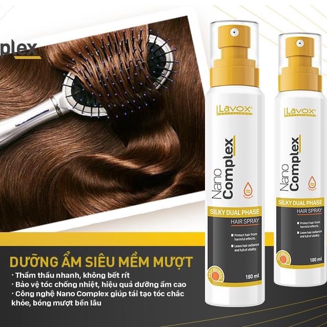 Xịt dưỡng tóc bóng mượt cao cấp MollyHair Nanocomplex, bảo vệ tóc khỏi các tác hại 180ml