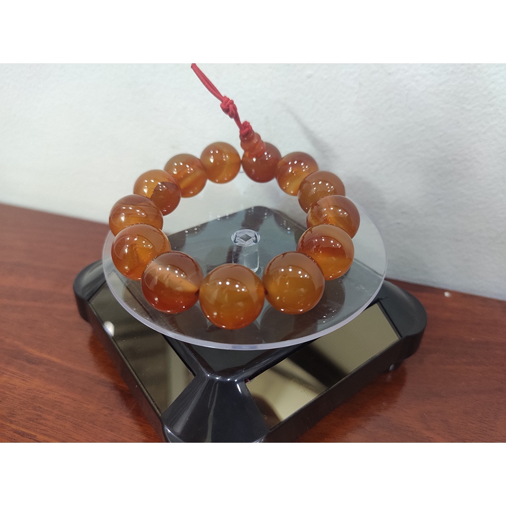 Vòng tay nhân tạo mã não đỏ 16 ly, vòng tay phong thủy đường kính hạt 16 mm