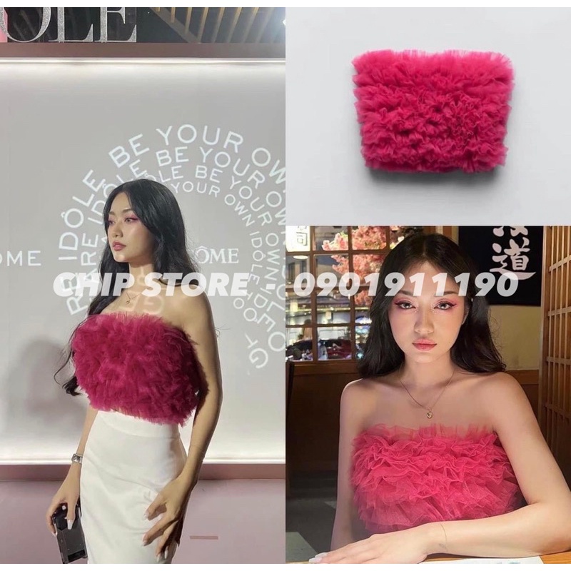 ÁO CROPTOP XOÈ BỒNG ZARA XUẤT DƯ XỊN BABY SANG CHẢNH