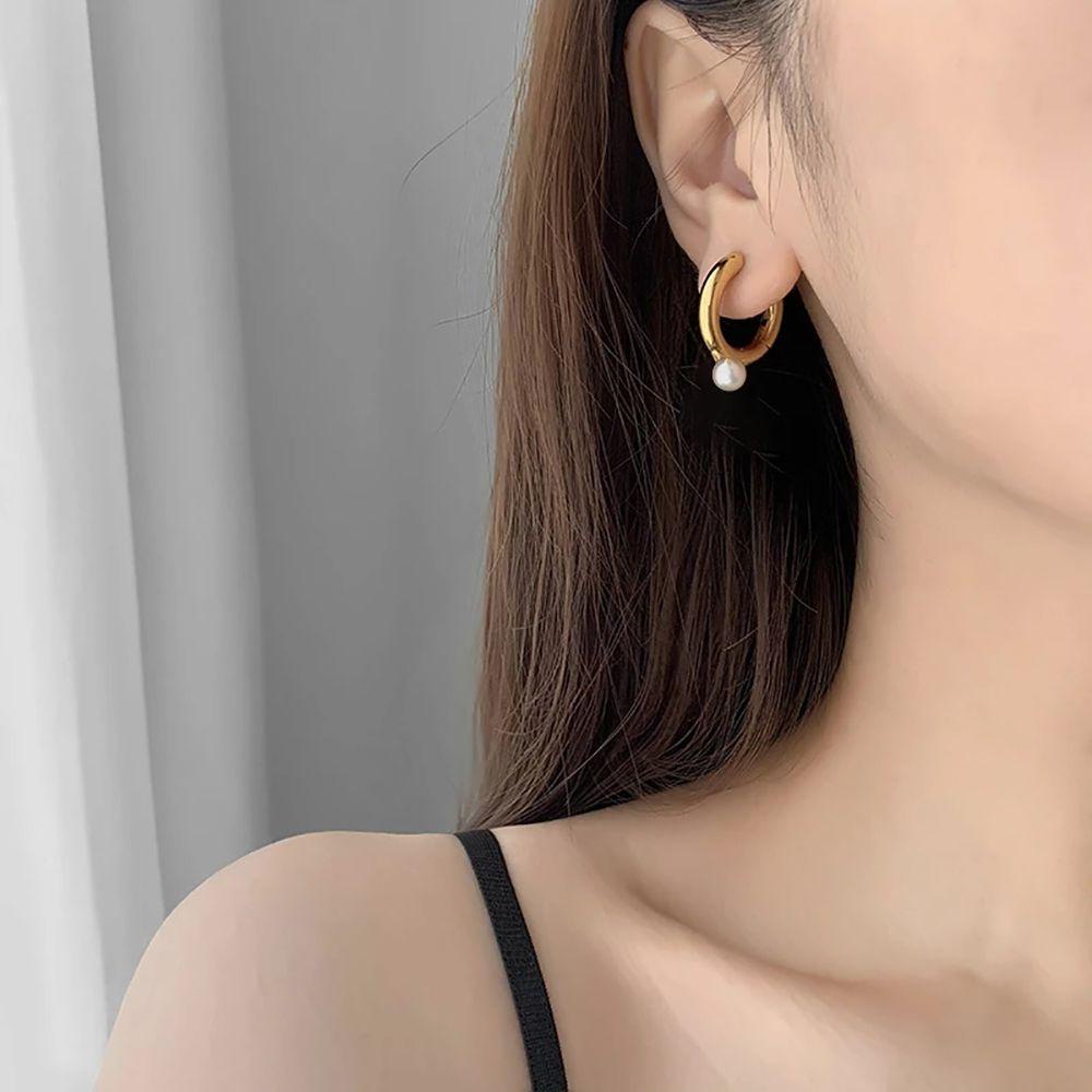 Bông Tai Hình Tròn Thiết Kế Tinh Tế Dễ Thương Cho Nữ