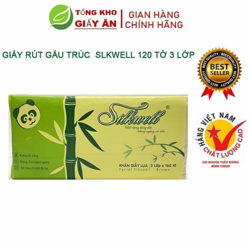 Giấy ăn giấy rút 3 lớp Silkwell gói 120 tờ​​ x 3 lớp